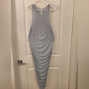 Anthropologie Light Blue Backless Dress Sz Lg
